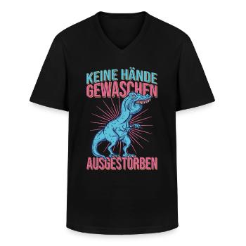 Se laver les dinosaures - T-shirt col V Homme - noir - Devant - AI Model Male 178 dark (178cm)