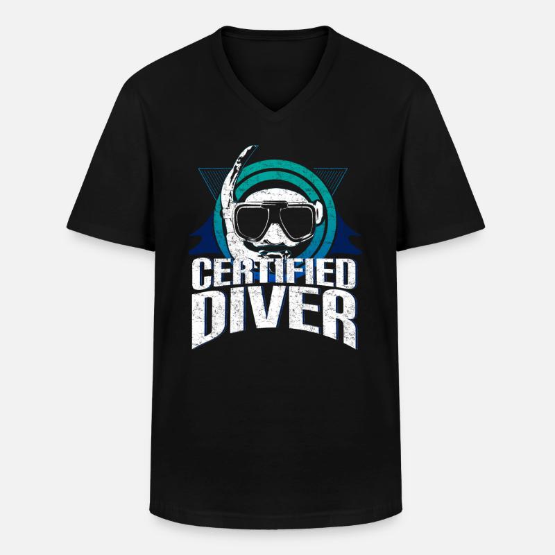 Diver underwater gift idea - Men's V-Neck T-Shirt - black