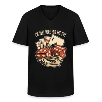 Poker Karten Pokern Bluff Pokerface Funny Geschenk - Männer-T-Shirt mit V-Ausschnitt - Schwarz - Vorne - AI Model Male 178 dark (178cm)