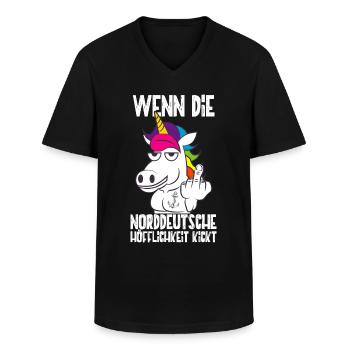 Norddeutscher Spruch Lustiges Norden Geschenk - Männer-T-Shirt mit V-Ausschnitt - Schwarz - Vorne - AI Model Male 178 dark (178cm)