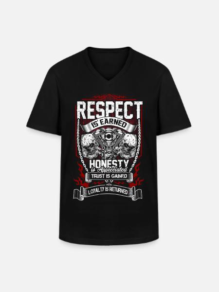 Respect, Honesty, Trust and Loyalty - Men's V-Neck T-Shirt - black