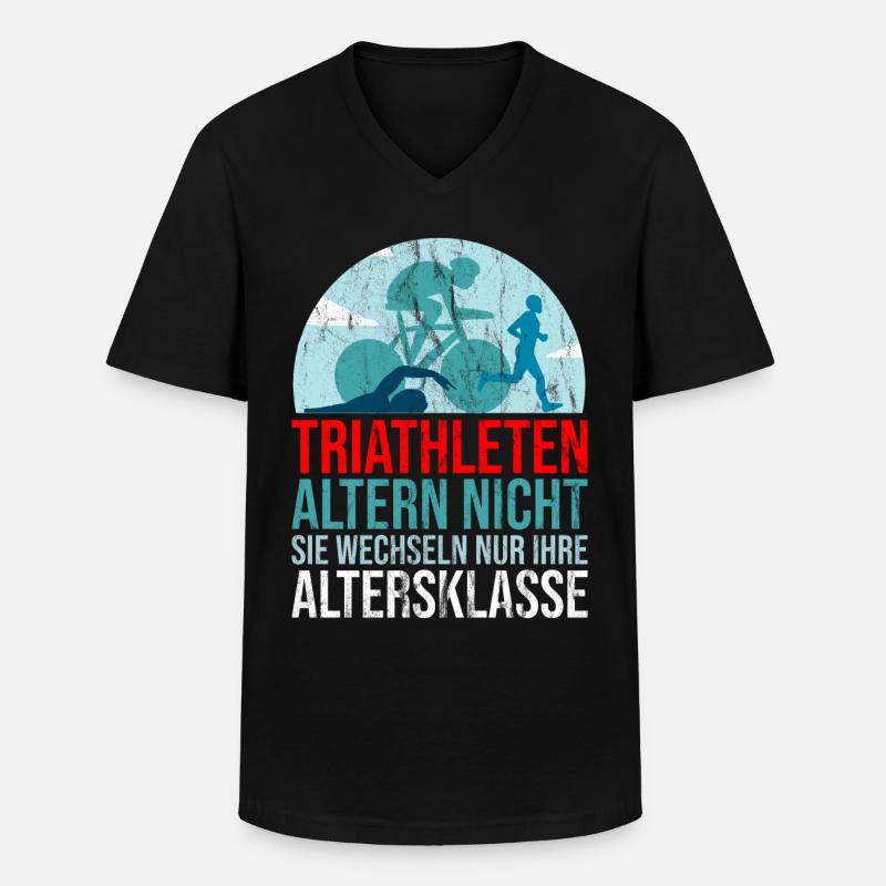 Triathlet Triathlon Geschenk - Männer-T-Shirt mit V-Ausschnitt - Schwarz