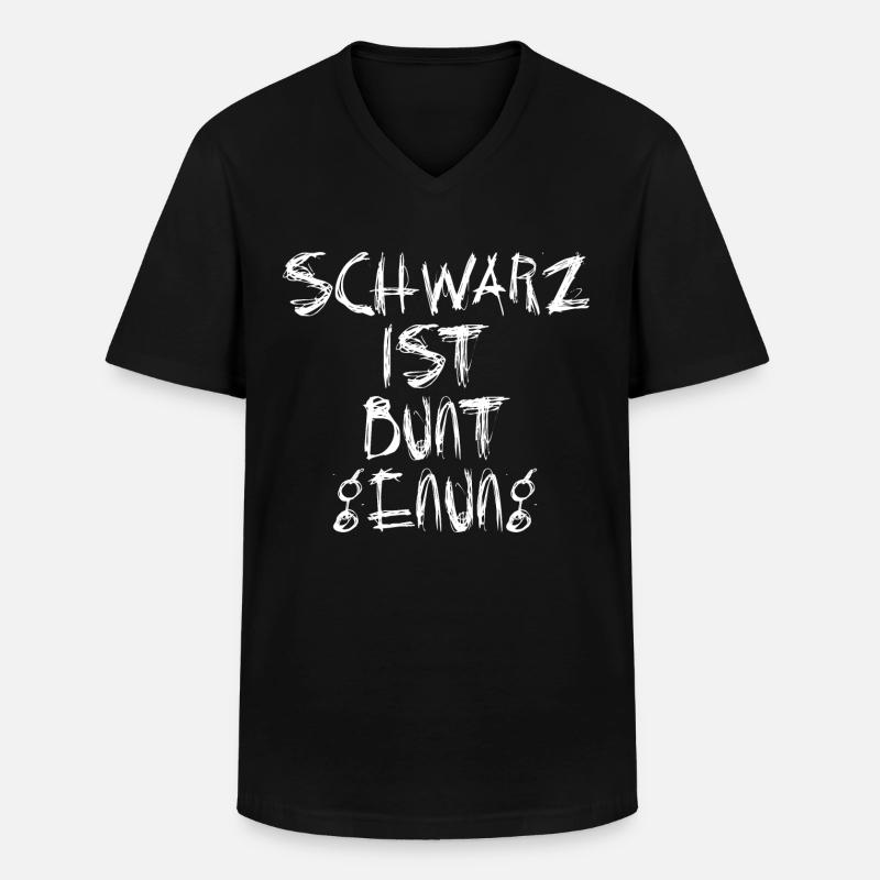 schwarz - Männer-T-Shirt mit V-Ausschnitt - Schwarz