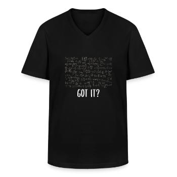 Vous avez les équations physiques? - T-shirt col V Homme - noir - Devant - AI Model Male 178 dark (178cm)