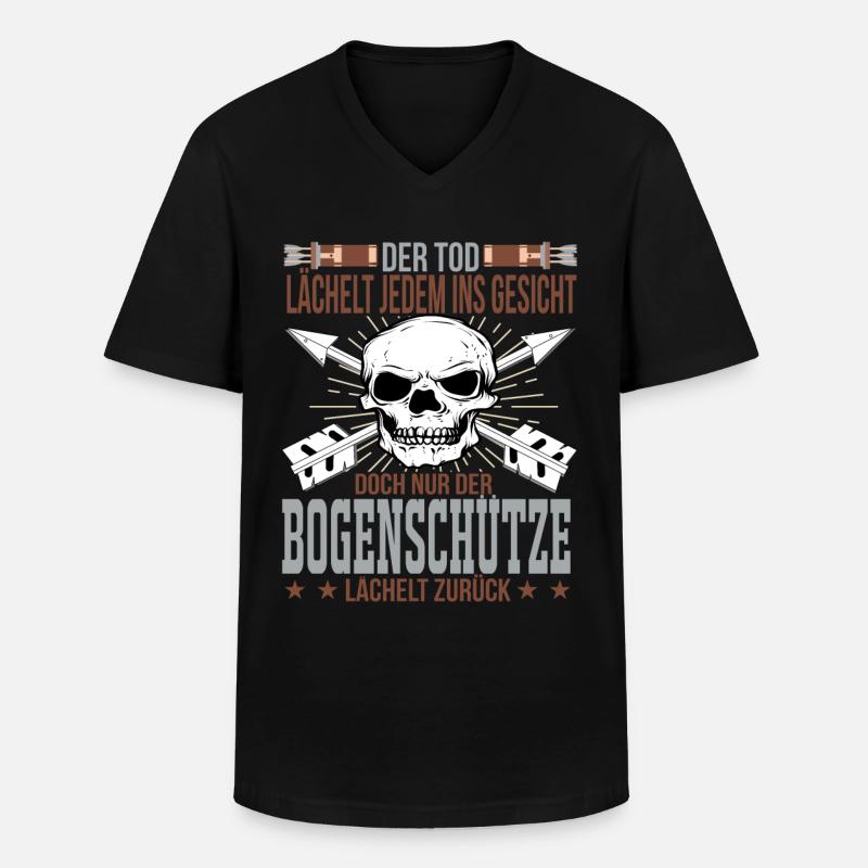 Bogenschiessen - Männer-T-Shirt mit V-Ausschnitt - Schwarz