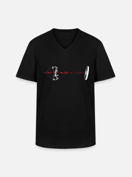 Archery compound bow heartbeat - Men's V-Neck T-Shirt - black