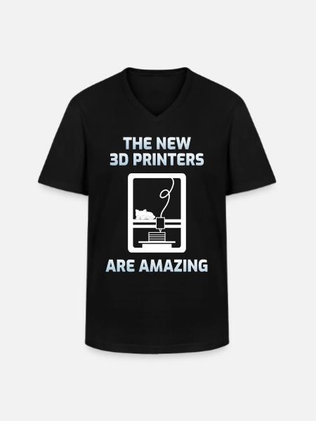 3d Printing - Men's V-Neck T-Shirt - black