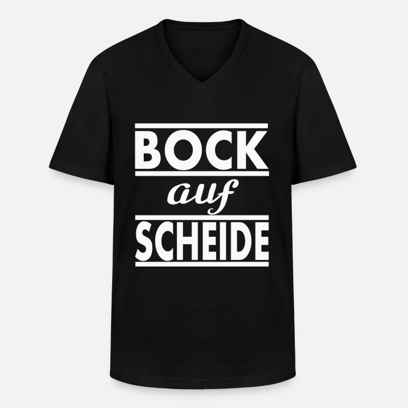 Bock aud Scheide - Männer-T-Shirt mit V-Ausschnitt - Schwarz