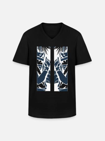 Manga swordsman gift idea - Men's V-Neck T-Shirt - black