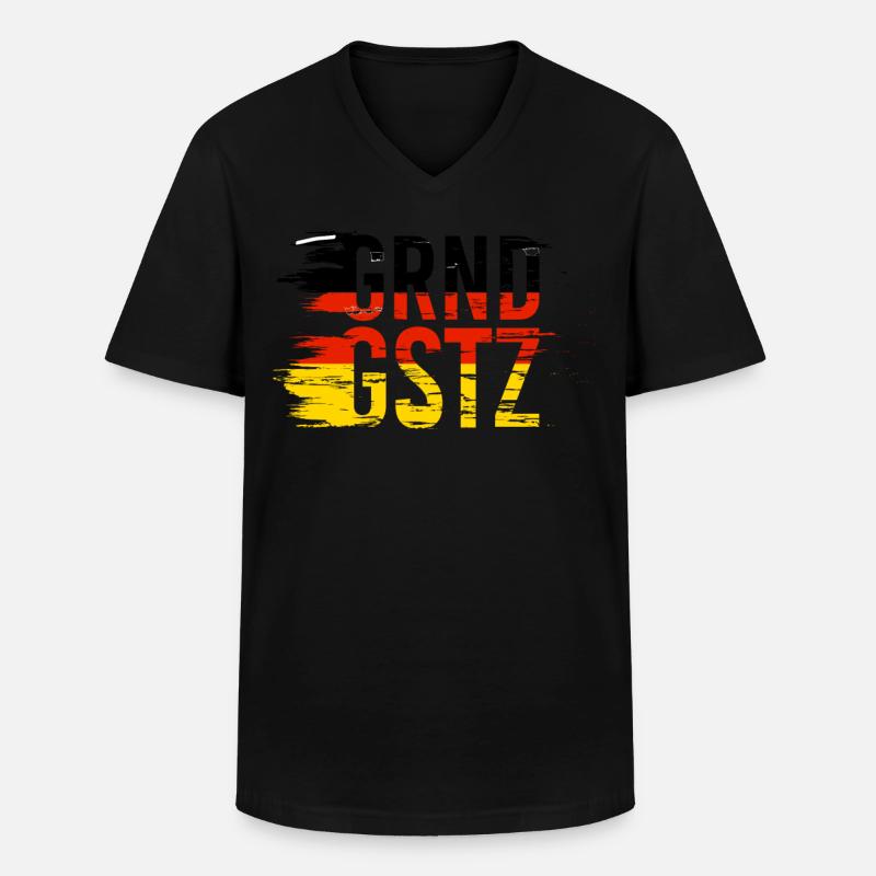 Grundgesetz - Männer-T-Shirt mit V-Ausschnitt - Schwarz