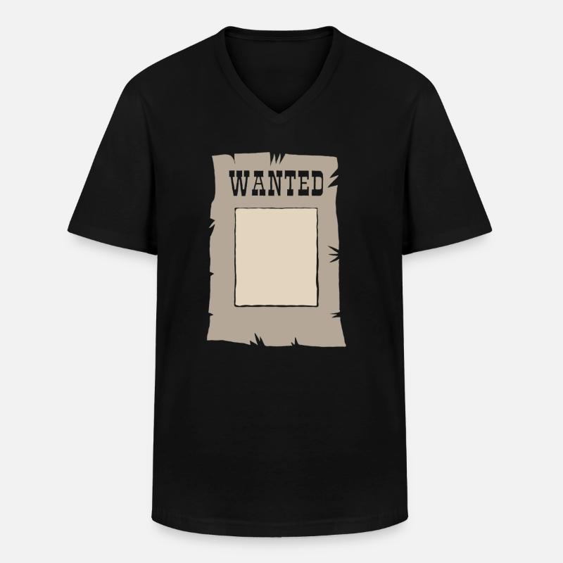 Wanted Verbrecher Gefängnis - Männer-T-Shirt mit V-Ausschnitt - Schwarz