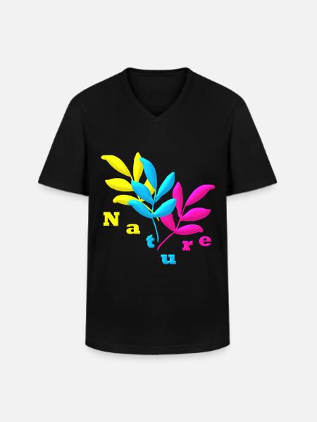 Nature - Men's V-Neck T-Shirt - black