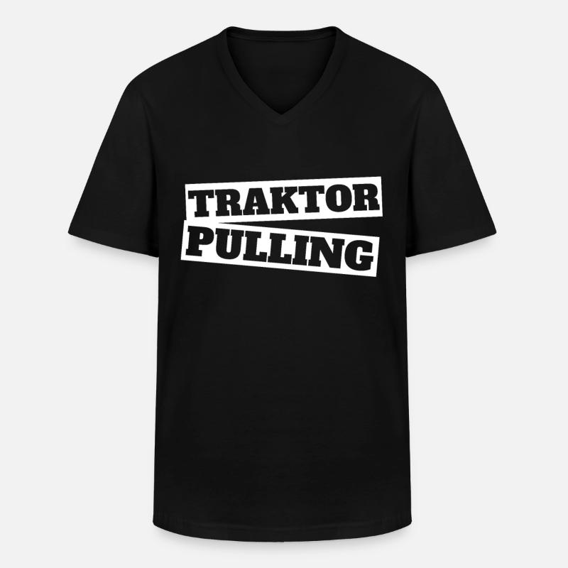 Traktor Pulling - Männer-T-Shirt mit V-Ausschnitt - Schwarz