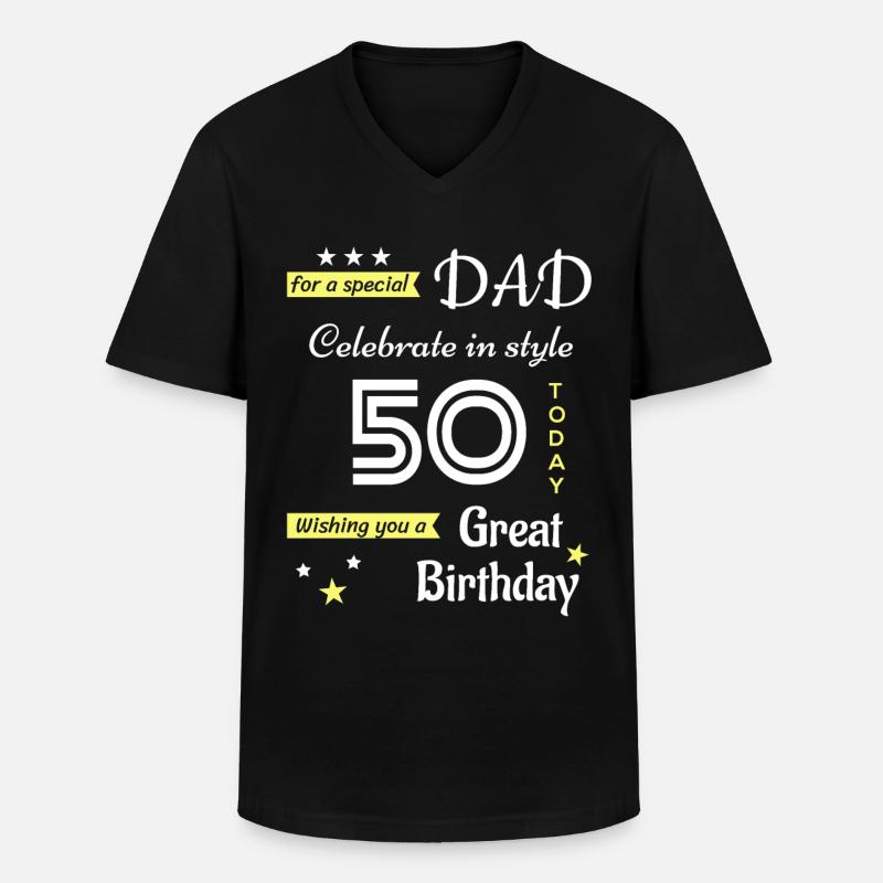 50 ° regalo di compleanno per papà - Maglietta da uomo classica con scollo a V - nero