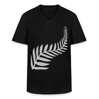 Plumes de plumes maories - T-shirt col V Homme - noir - Devant - AI Model Male 178 dark (178cm)