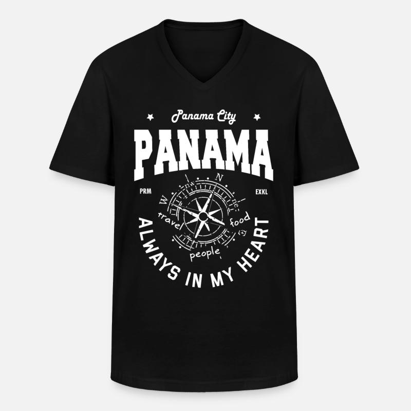 Panama City - Panama - Männer-T-Shirt mit V-Ausschnitt - Schwarz