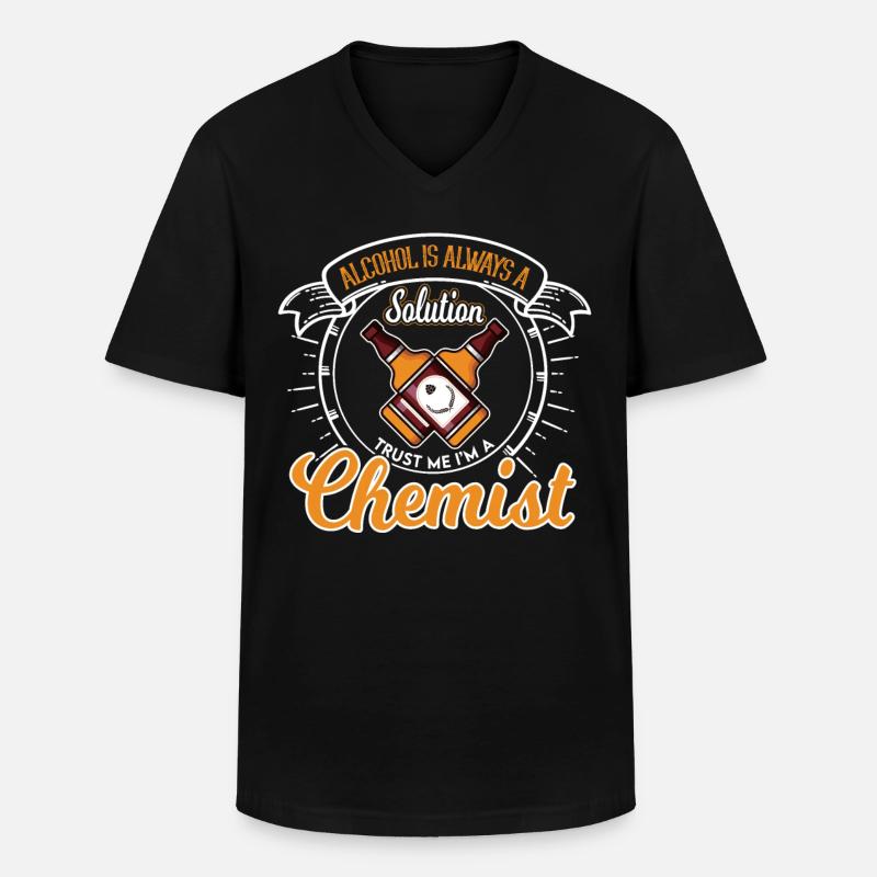 Solution d'alcool chimiste disant - T-shirt col V Homme - noir