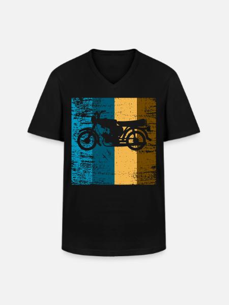 Moped Simson S51 - Men's V-Neck T-Shirt - black