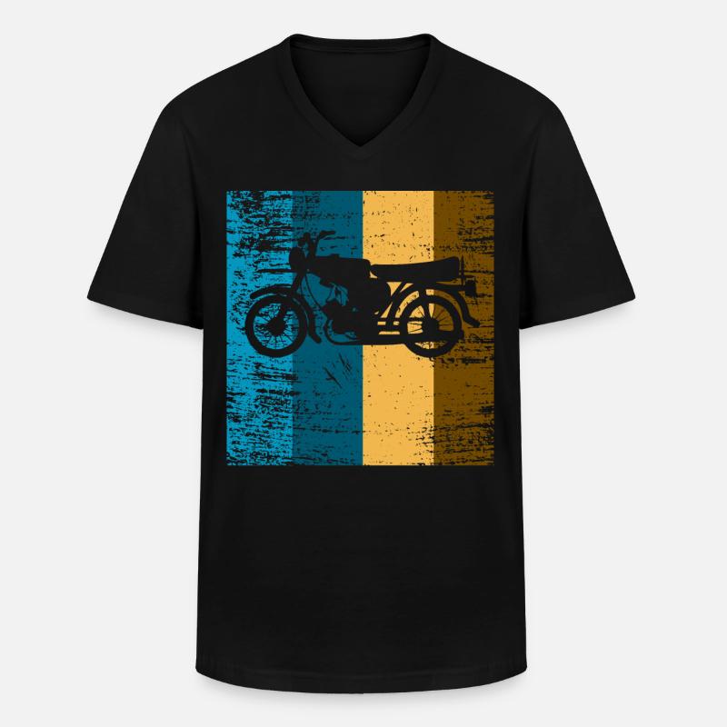 Moped Simson S51 - Männer-T-Shirt mit V-Ausschnitt - Schwarz