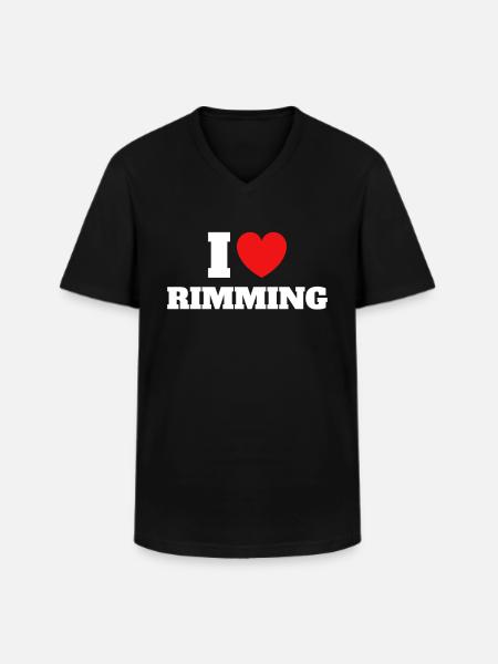 I LOVE RIMMING - Men's V-Neck T-Shirt - black