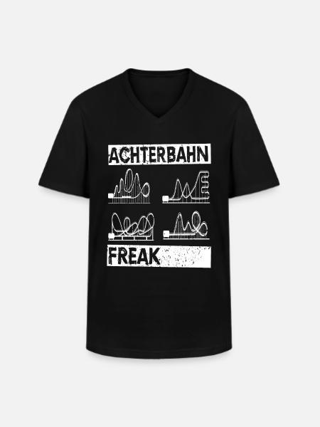 Achterbahn Rollercoaster Freizeitpark Geschenkidee - Männer-T-Shirt mit V-Ausschnitt - Schwarz