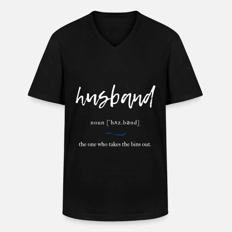 Husband (Ehemann) Convoluted Edition Black - Männer-T-Shirt mit V-Ausschnitt - Schwarz