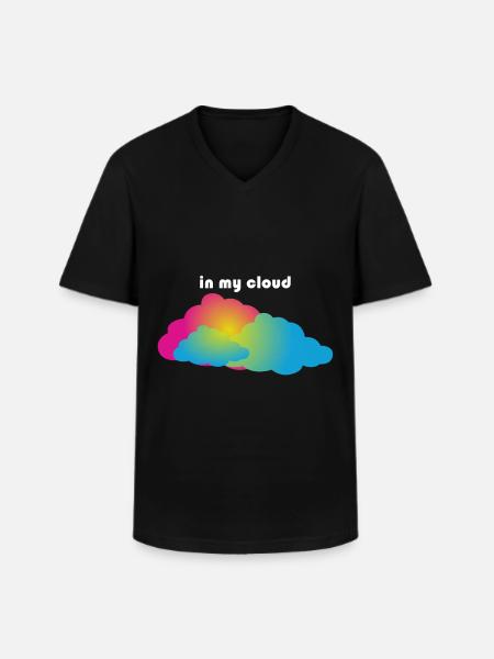 dans mon nuage - T-shirt col V Homme - noir