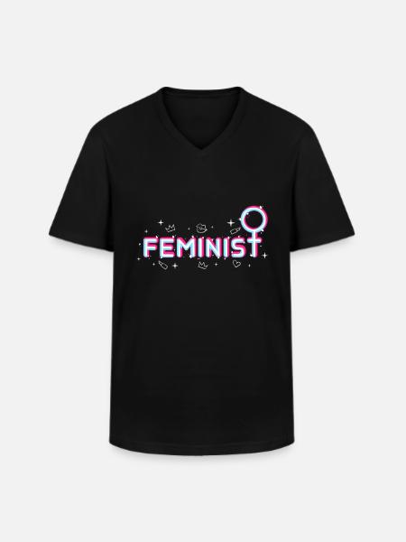 feminist - Klassisk herre T-shirt med V-udskæring - sort