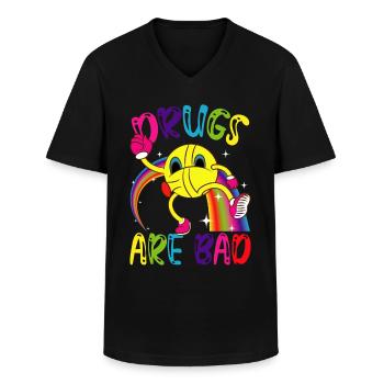 Festival Psychedelic - Männer-T-Shirt mit V-Ausschnitt - Schwarz - Vorne - AI Model Male 178 dark (178cm)