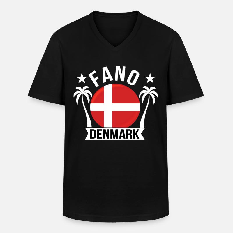 Fano - Männer-T-Shirt mit V-Ausschnitt - Schwarz