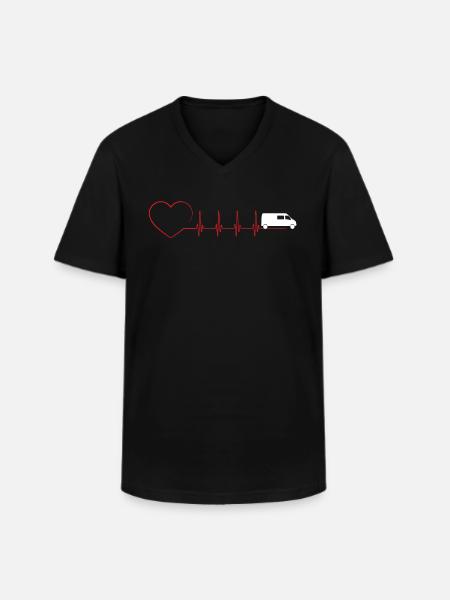 MINIBUS - T-shirt col V Homme - noir