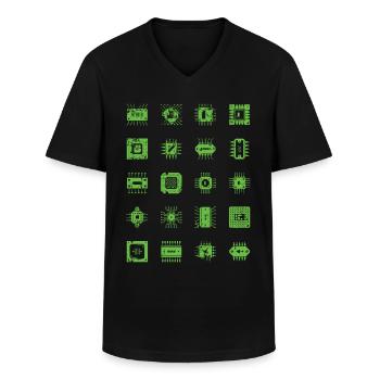 Microchips Mikrochip CPU Informatiker Hardware - Männer-T-Shirt mit V-Ausschnitt - Schwarz - Vorne - AI Model Male 178 dark (178cm)