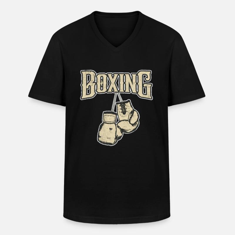 Boxhandschuhe - Männer-T-Shirt mit V-Ausschnitt - Schwarz