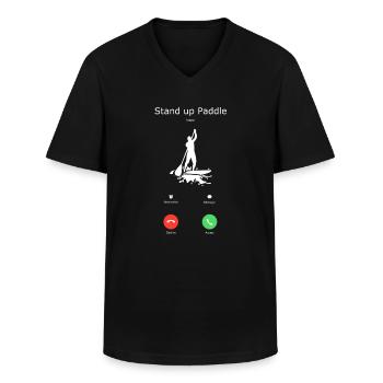 Stand up Paddling | SUP | stand up paddle - Männer-T-Shirt mit V-Ausschnitt - Schwarz - Vorne - AI Model Male 178 dark (178cm)