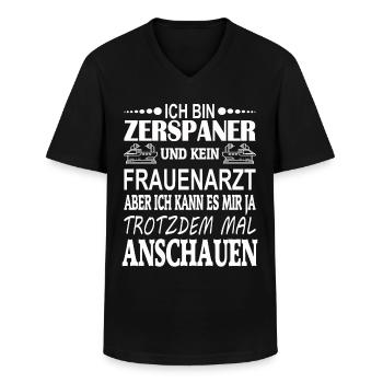Zerspanungsmechaniker Zerspaner Drehen Spruch Beru - Männer-T-Shirt mit V-Ausschnitt - Schwarz - Vorne - AI Model Male 178 dark (178cm)