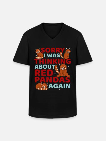 Red Panda Lover - Männer-T-Shirt mit V-Ausschnitt - Schwarz