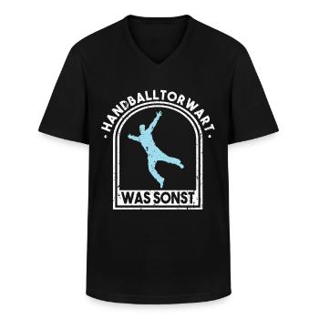 Handball Handballtorwart Handballer Geschenk - Männer-T-Shirt mit V-Ausschnitt - Schwarz - Vorne - AI Model Male 178 dark (178cm)