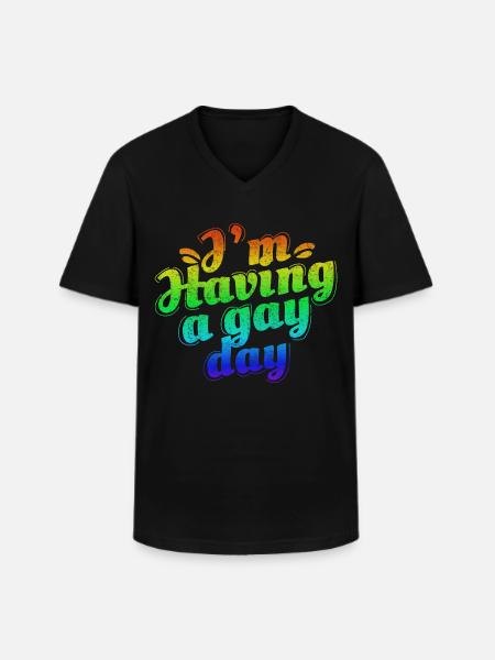 LGBT Lesbian Pride - Men's V-Neck T-Shirt - black