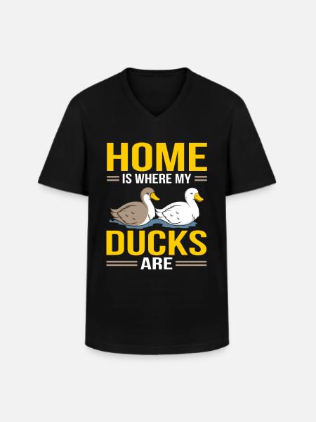 Ducks - Men's V-Neck T-Shirt - black