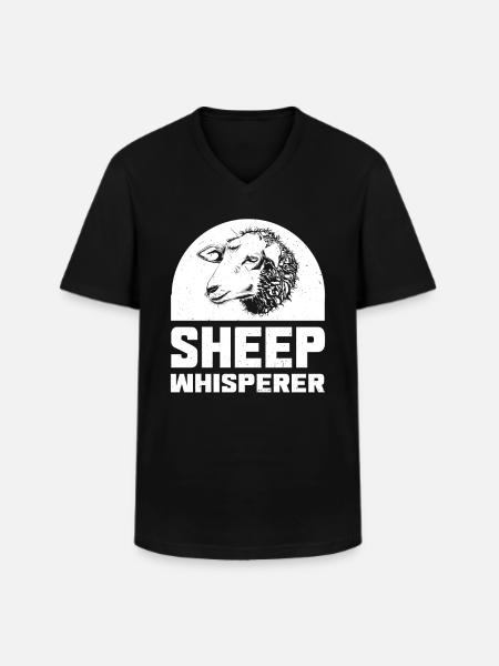 Sheep Whisperer - gifts - Men's V-Neck T-Shirt - black