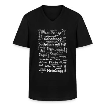Schwäbische Schimpfworte - Männer-T-Shirt mit V-Ausschnitt - Schwarz - Vorne - AI Model Male 178 dark (178cm)