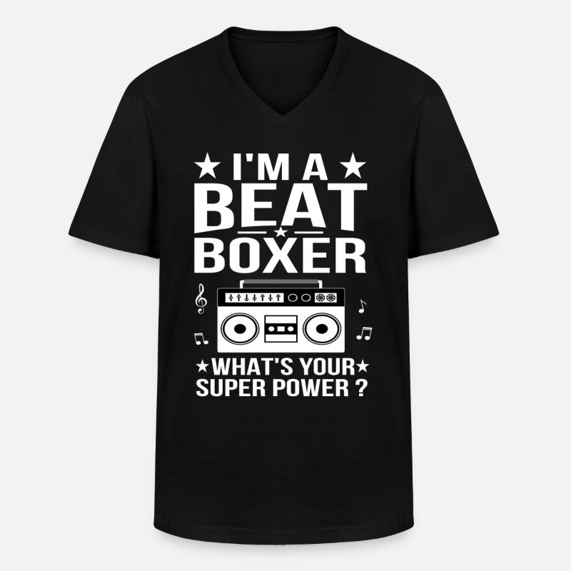Beatbox - Männer-T-Shirt mit V-Ausschnitt - Schwarz