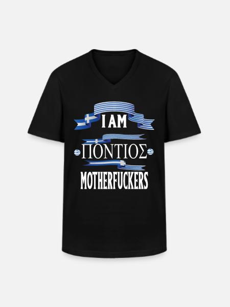 I AM Pontios Matherf ...... p - Men's V-Neck T-Shirt - black