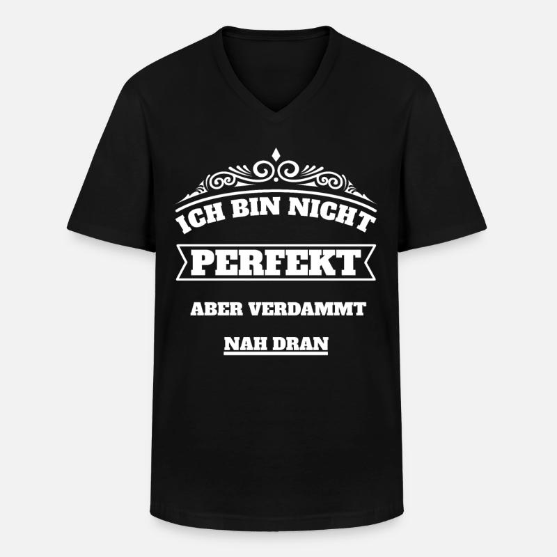 Ich bin nicht Perfekt - Männer-T-Shirt mit V-Ausschnitt - Schwarz