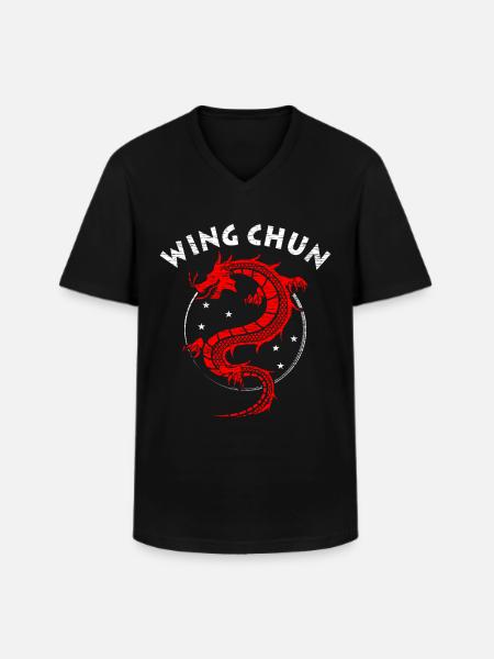 Wing Chun Geschenk - Männer-T-Shirt mit V-Ausschnitt - Schwarz