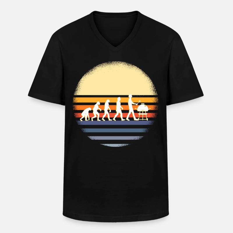 Grill Evolution - Männer-T-Shirt mit V-Ausschnitt - Schwarz