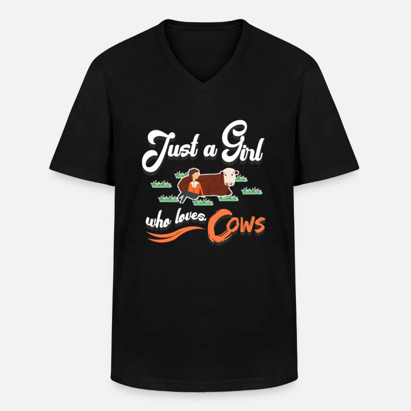 Kuh - Männer-T-Shirt mit V-Ausschnitt - Schwarz