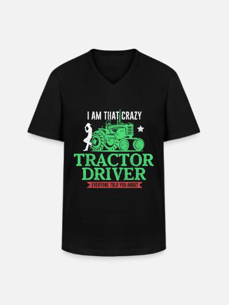Tractor farmer - Men's V-Neck T-Shirt - black