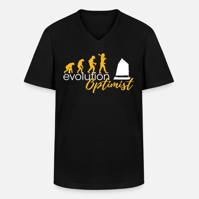 Evolution Of Optimists - Männer-T-Shirt mit V-Ausschnitt - Schwarz