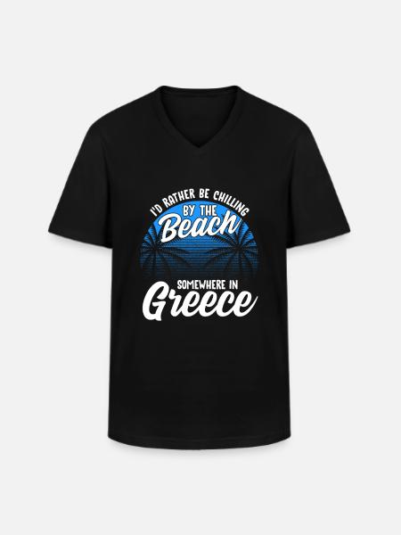 Greece - Men's V-Neck T-Shirt - black